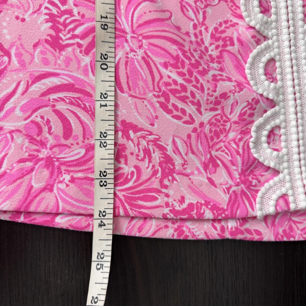 Lilly Pulitzer Fola Set Women 4 Pink Blossom Foxy Llama Top Shorts Floral Resort - Picture 12 of 16